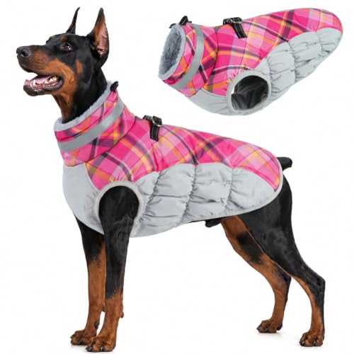 Image of Lelepet Dog Coat Warm Dog Winter Coat Waterproof Dogs Jacket with Harness