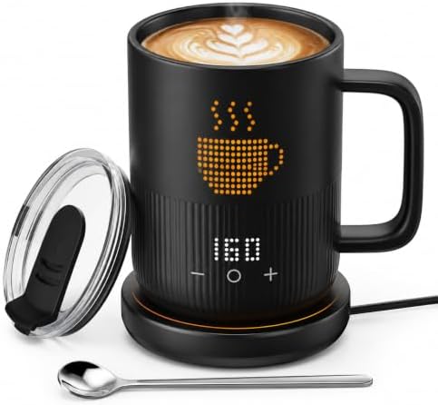 Heated Coffee Mug with LED Temperature Display, 14oz Smart Coffee...