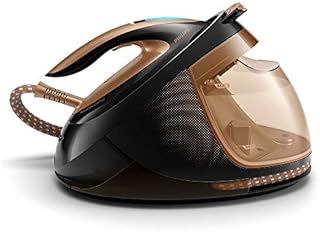 Philips PerfectCare Elite Plus Steam Generator Iron for Large Family Basket Loads, with OptimalTEMP: No Fabric Burns Guaranteed, 8 Bar, 600 g Steam Boost - Black/Gold - (GC9682/86)
