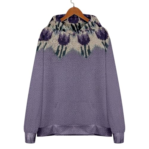 Sudadera occidental para hombre ropa de invierno con capucha forro polar informal morada 7