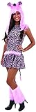 Living Fiction Zebra Girls Tween Halloween 4pc Teen Costume, Pink Black, Small 12-14