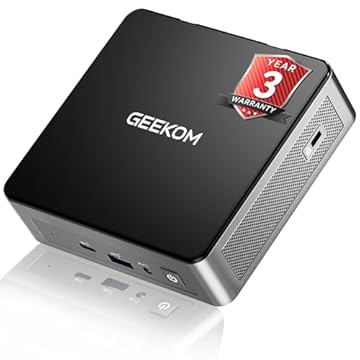 GEEKOM Mini PC Air12 com Intel N100, cobertura de 3 anos, 16GB DDR5 RAM 512GB PCIe M.2 NVMe SSD, mini computador desktop doméstico/negócios, tela tripla 4K/HDMI/WiFi 6/BT5.2/slot SD/VESA