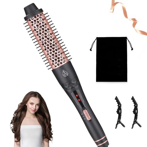 Oskuglin Cepillo de Pelo Caliente, Cepillo Rizador Voluminizador de 38 mm, 3 en 1 cepillo térmico voluminizador, rizador portátil desmontable adecuado como Cepillo Alisador y Rizador