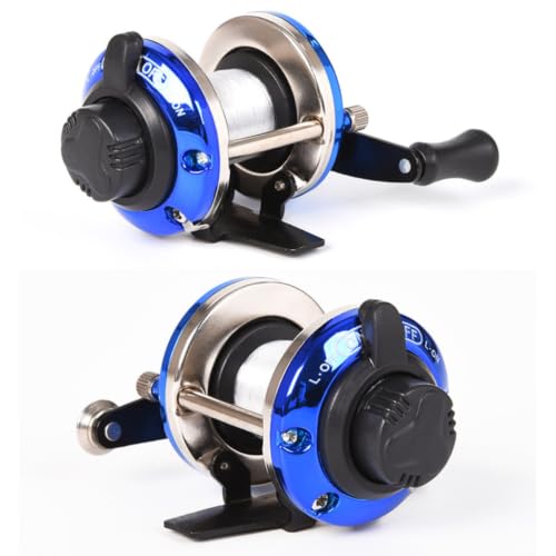 MOBUTOFU Fishing Line Spooler Drum Style Winder 3.5 1 Adjustable Blue