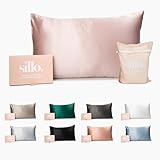 Sillo Silk Pillow Cases 2 Pack with Wash Bag –...