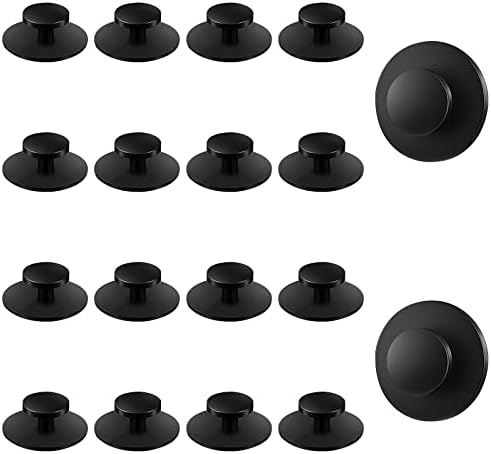 MOROBOR Self-Stick Drawer Knobs Pull Handle, 20pcs Plastic Drawer Handles Cabinet Knobs Drawer Auxiliary Pulls Handle Self-Stick Handle Helper (Black)