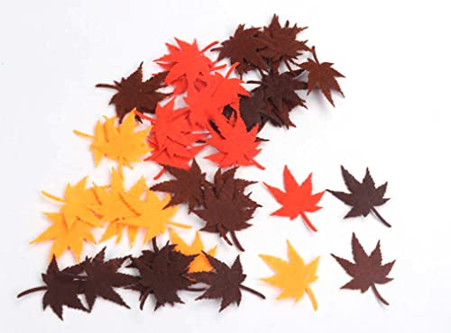 Image of YYCRAFT Pack of 200PCS Felt Maple Leaf Autumn Appliques /Craft,4 Colors