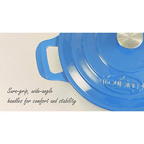 La Cuisine Casserole With Enamel Finish, Black Round 5 Qt. Cast Iron, 5 Quart #TOP5