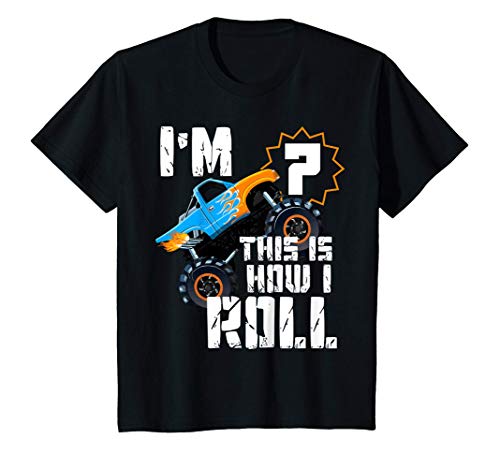 Niños Boys 7th Birthday Monster Truck Birthday Shirt 7 year Old Camiseta