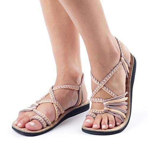 Image of Plaka Flat Sandals for Women Palm Leaf