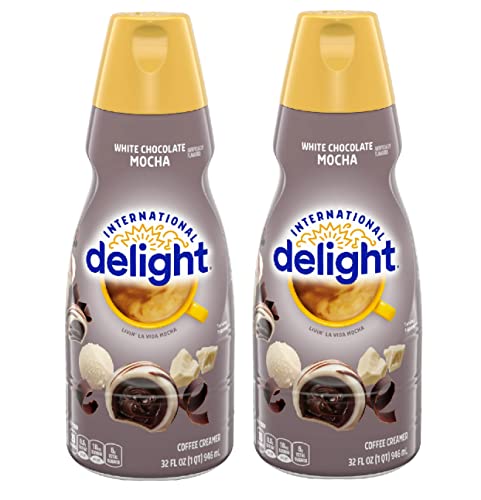 Coffee Creamer Bundle. Includes Two (2) 32 Fl Oz Bottles Of International Delight White Chocolate Mocha Liquid Coffee Creamer And A 10 Pack Of Wooden Coffee Stirrers! #TOP2