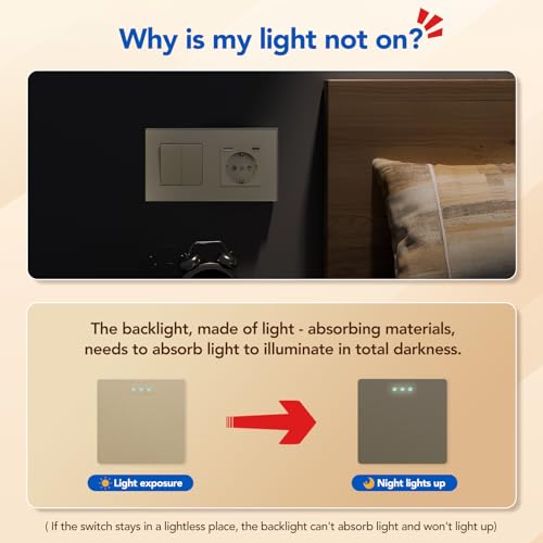 BSEED Lichtschalter mit Steckdose 2 Fach 1 Weg,Wandschalter mit 16A Schuko Steckdose mit USB Anschluss (Max. 2.1A) Typ C Port Gold,Physische Unterputz Wandschalter mit Steckdose- 157mm