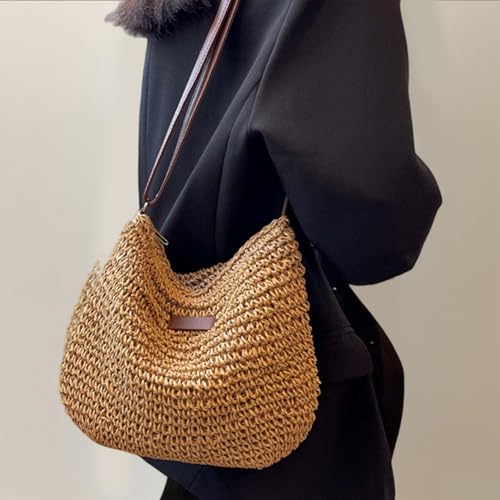 Sac à main en paille tressé avec finitions soignées et fermeture solide - 2