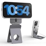 1ST IDEA Phone Tripod Stand, Aluminum Alloy Phone Stand Compatible with Magsafe iPhone 16/15/14/13/12 Series, Foldable Strong Magnetic Phone Stand, Mult-Angle Adjustment Pocket Tripod (Grey)