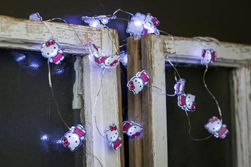 Silver Buffalo Sanrio Hello Kitty Strawberry Dress 20ct Decorative String Lights, 7 Feet Long, Battery Powered (2 AA Batteries Included), Cool White LED, Indoor Use Only