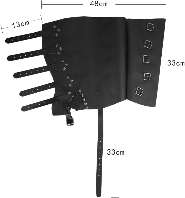 ITODA Medieval Boot Covers for Halloween PU Leather Pirate Costume Punk Renaissance Halloween Cosplay Men's Knight Leg Guard - Image 2