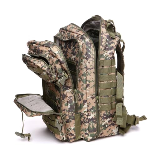 50L Sturdy Nylon Waterproof Fishing Hunting Backpack Outdoor Military Rucksacks Tactical Sports Camping Hiking (Camouflage green) - Image 5
