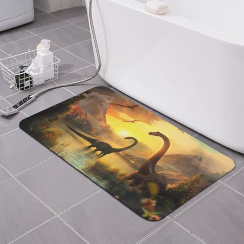 Tapis de bain antidérapant dinosaure 50x80 cm lavable