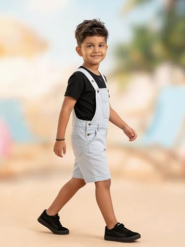 Image of KiddoPanti Boys Denim Dungaree Shorts