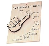 ABMESSUNGEN: 17 x 11 x 1 cm | Stimmungsbarometer ist aus Holz gefertigt.