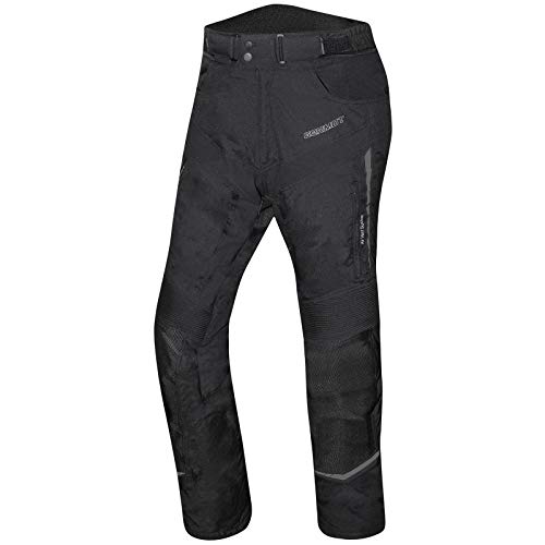 Germot Herren Motorrad-Textilhose Allround, wind- und wasserdicht, schwarz, 2XL