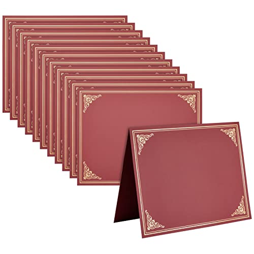 Best Paper Greetings Red Certificate Holders - 12-Pack, 8.5 x 11 in, Red with Gold Foil Border - Award Certificate Folders & Diploma Holders with Pre-Cut Corner Slots