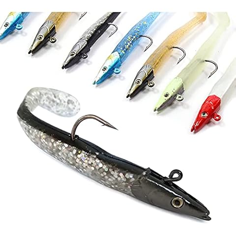 Croch 10Pcs Soft Fishing Lures with T Tail Cover