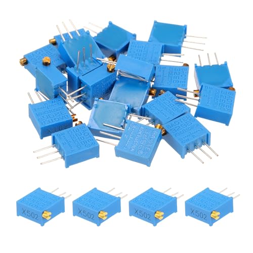 Image of sourcing map 20Pcs 5K Ohm Multiturn Trimmer Potentiometer, 3296X Side Adjustable Variable Resistor High Precision Potentiometer for Precision Circuit Adjustment, DIY Electronics Projects
