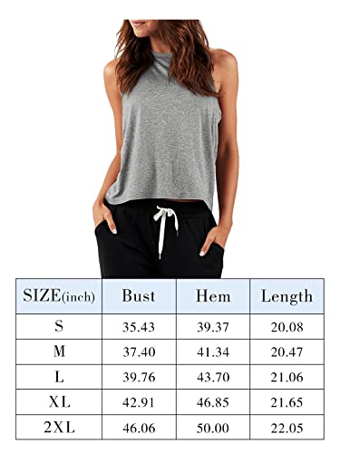 Laslulu Womens Sleeveless Tank Tops Workout Yoga Tops Halter Neck Crop Tops Loose Athletic Sport Shirts Muscle Tank Casual Crop Tops For Teen Girls(Black Large) #TOP4
