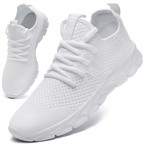 YITUHIO Womens Running Shoes-Lightweight Breathable Mesh Walking Shoes for Women-Comfortable Athletic Sneakers for Gym Jogging Tennis, and Casual Wear,White Size 8
