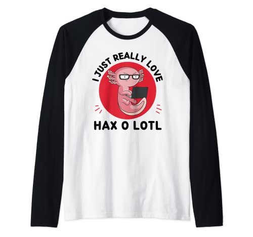 Kawaii Axolotl I Just Really Love Hax O Lotl Coding Lover Raglan Baseball Tee