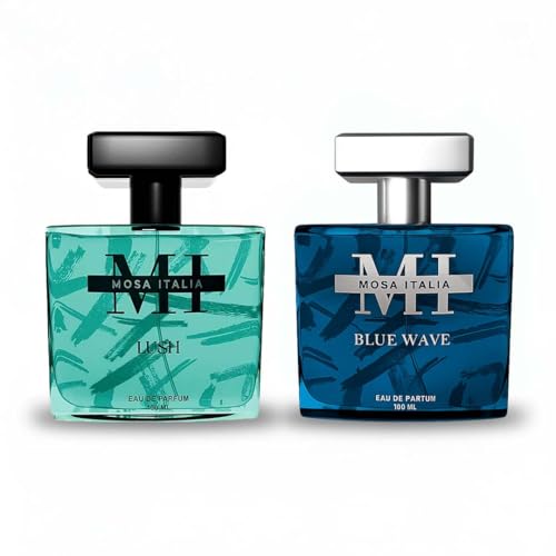 Image of Lush & Blue Wave Perfume Combo for Men & Women (100ml Each) | Eau de Parfum Long-Lasting Luxury Sweet, Woody & Aquatic Fragrances Premium Gift Set
