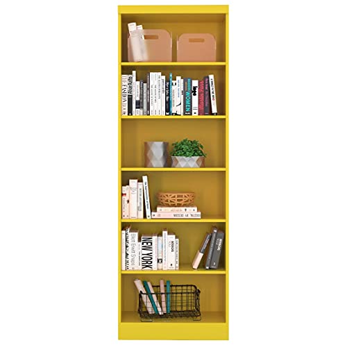 Livreiro Linus 5 Prateleiras 1404 Amarelo - Qmovi