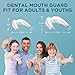Mouth Guard for clenching Teeth at Night: Night Guards for Teeth Grinding Mouthguards for Grinding of Teeth Custom Fit for Nighttime Protection - 4 Pack with 20 Cleansing Tablets