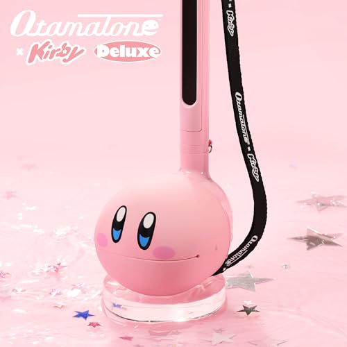 Image of Otamatone Deluxe Kirby Japanese Electronic Synthesizer Musical Instrument | Portable Digital Synthesizer from Japan by Maywa Denki with 3.5mm Aux Jack & Strap, Unique Gift for Teens & Adults