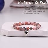 CHTRYTOM Inspirational Bracelets Encouragement Natural Gemstone Heart Beaded Bracelets for Women Mom Wife Coworker Friend Teacher