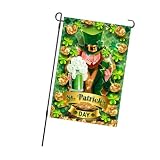 TYCIONG Bandiera da Giardino Bifacciale per il Giorno di San Patrizio Resistente Alle Intemperie per L'uso in Feste All'aperto (S35)