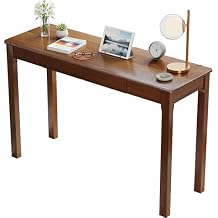 Wood Desk, Solid Wood Writing Table for Home Office, Mid Century Modern Desk with Drawers, Walnut 47inch / 120cm