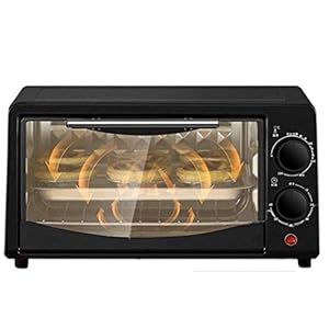Mini Oven, 10L Convectie Aanrecht Broodrooster Oven Multifunctionele Lucht Friteuse Digitale Elektrische Oven Koffiebrander Fornuis Nuttig (Zwart 10L) happy