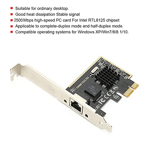Tarjeta de red Gigabit para RTL8125, 2.5G, PCIE a Ethernet 2500Mbps con puerto RJ45 para computadora de escritorio, modo half duplex miniatura 7