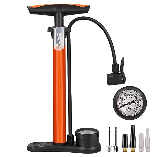 Fahrradpumpe Luftpumpe, Standpumpe Für Alle Ventile 11Bar/160 Psi, Hochdruck Mit Manometer, Standpumpe Für Rennrad, E Bike, Mountainbike, Fußball Ballpumpe Für Französisches Ventil