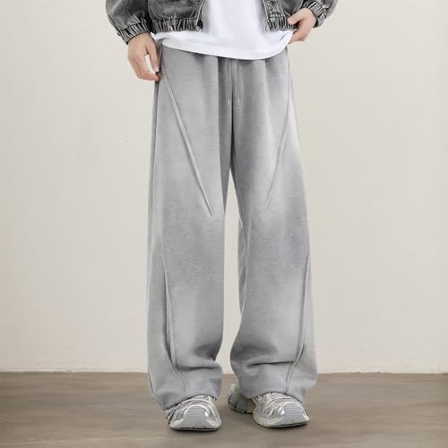 Pantalon de jogging ample pour homme coupe droite confortable avec poches
