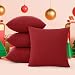 Deconovo Chair Cushion Covers Soft Faux Linen Pillow Case Cushion Cover for Sofa 18 x 18 Inch Red Set Of 4 No Pillow Insert