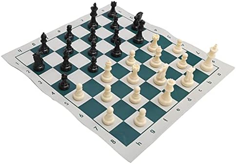 Miniatura 9 de Vbestlife Juego de ajedrez estándar internacional juego de ajedrez de plástico grande con tablero de ajedrez