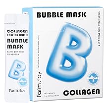 Collagen Facial Wash Bubble Mask, Korean Pore Cleanser for Blackheads, Exfoliator Dead Skin Cells, Deep Cleansing & Hydrating, Non-Irritating & Soothing for Sensitive Skin, For Men & Women, 20 pcs