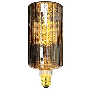 TIANFAN Led-lampen Vintage gloeilamp φ95mm Swirl Bottle 4W dimbare speciale decoratieve gloeilamp (Rook)