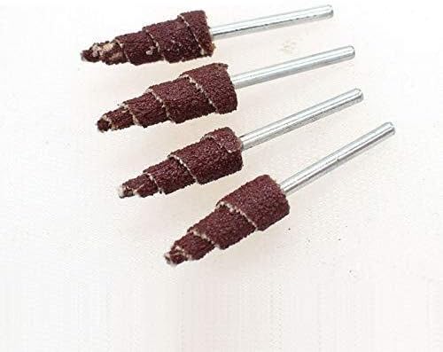 Abrasive polishing tools 30Pcs Cone Shape Abrasive Sandpaper Flap Sanding Wheel Grinding Head Rotary Tool for Grinding Deburring Polishing on Surface and Side Face, 80 Grit 1/8" Shank (3*Φ12mm)