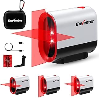 Laser Level, ENVENTOR 20M USB Rechargeable Li-ion Battery Laser Levels Self Leveling for Renovation Work, 360° Laser Levels with Pulse Mode up to 35M, Magnetic Base, Cross Line Laser Level Tool Red
