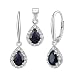 Produktbild SILVEGO Saphir Schmuck-Set aus 925 Sterling Silber mit echtem Saphir Ohrringe und Anhänger