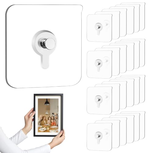 Ethenova 25 Pcs Picture Hangers Without Nails, No Drill Screw Stickers